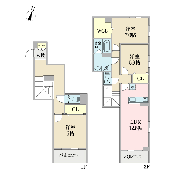 大阪市旭区今市のアパートの間取り