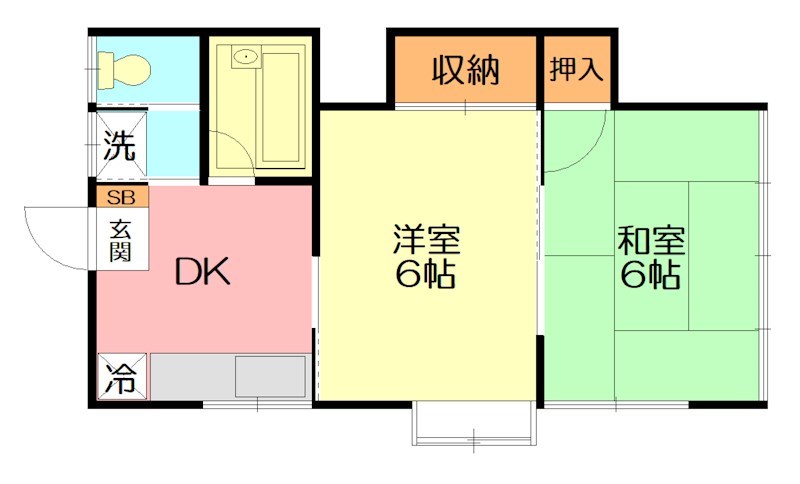 秦野市堀西のアパートの間取り