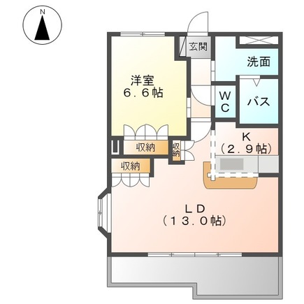 ひたちなか市大字馬渡のアパートの間取り