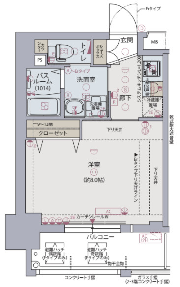 大阪市西区江戸堀のマンションの間取り