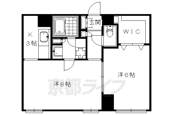 京都市下京区清水町のマンションの間取り