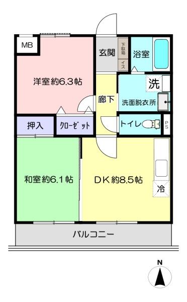 鶴ヶ島新町ハイツの間取り