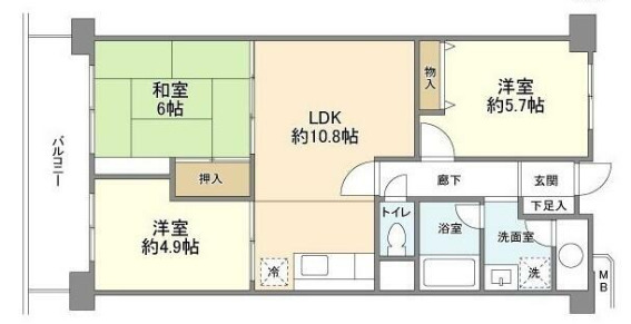 【江東区東陽のマンションの間取り】