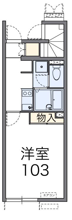 岡山市北区大安寺中町のアパートの間取り