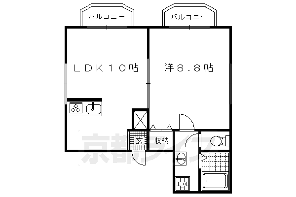 京都市上京区納屋町のマンションの間取り