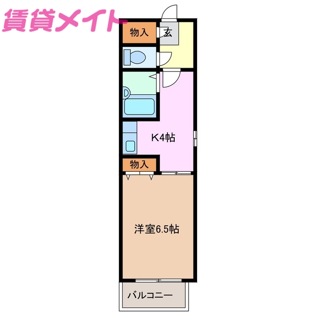 津市新町のマンションの間取り