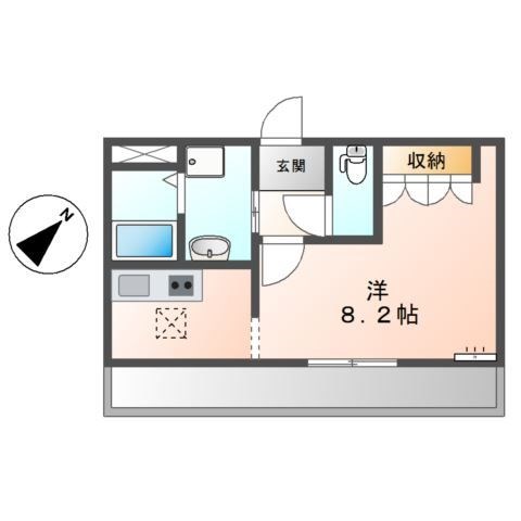 【姫路市飾磨区中島のアパートの間取り】