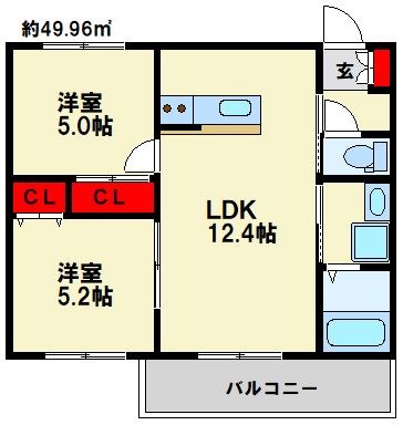 【アスシードAの間取り】