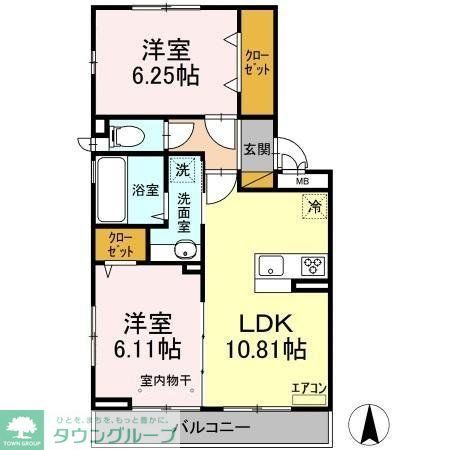 船橋市金杉のアパートの間取り