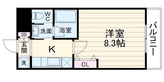 【京都市右京区梅津北浦町のマンションの間取り】