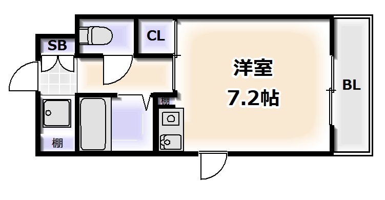 大阪市浪速区幸町のマンションの間取り