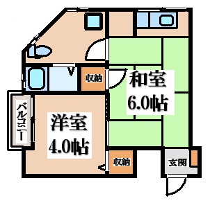 大東市大野のアパートの間取り