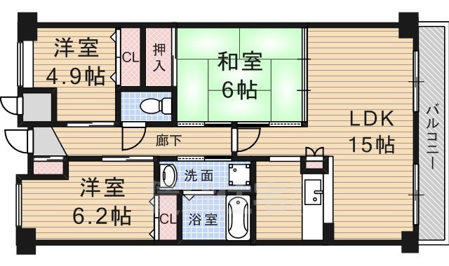 スクエア鍵尾の間取り