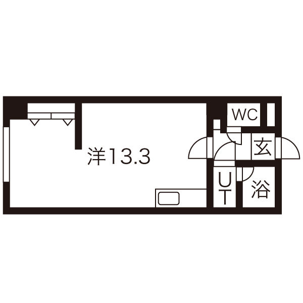 札幌市東区北十九条東のマンションの間取り