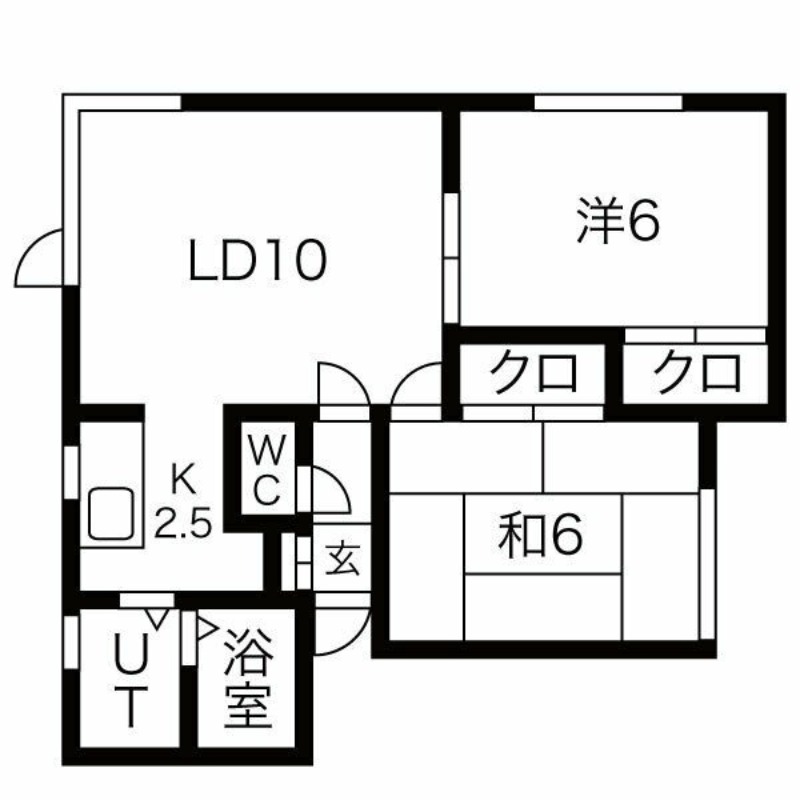 札幌市東区北四十五条東のアパートの間取り