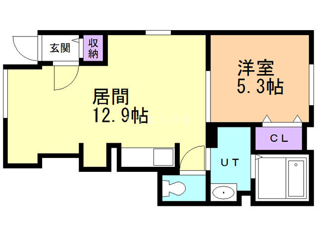 函館市美原のアパートの間取り