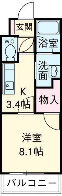 袋井市掛之上のマンションの間取り