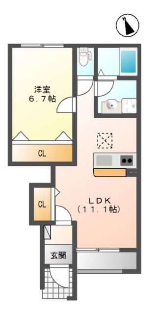 郡山市横塚のアパートの間取り