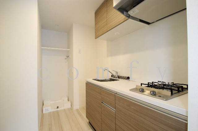 キッチン　２口コンロのシステムキッチン