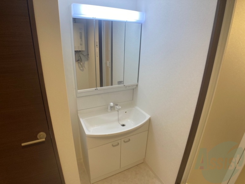 洗面設備　シャンプードレッサー。身支度はここでばっちりですね。