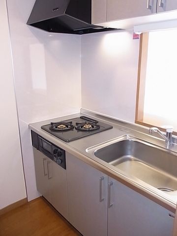 キッチン　２口ガスシステムキッチングリル付き