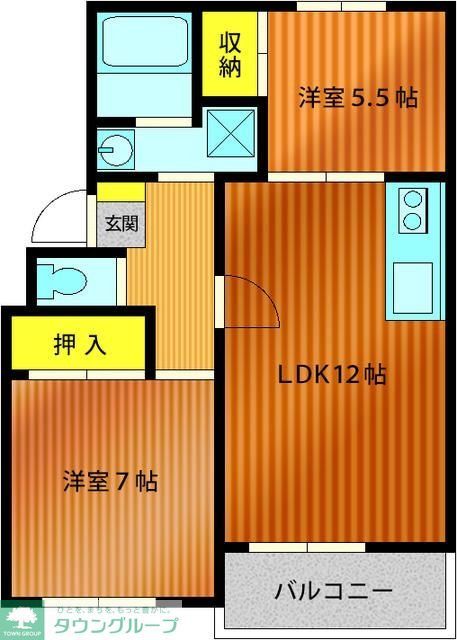 ファミール日之出C棟の間取り写真