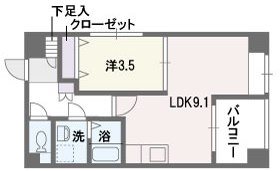 西鉄天神大牟田線 西鉄平尾駅 徒歩6分 9階建 築23年の間取り写真