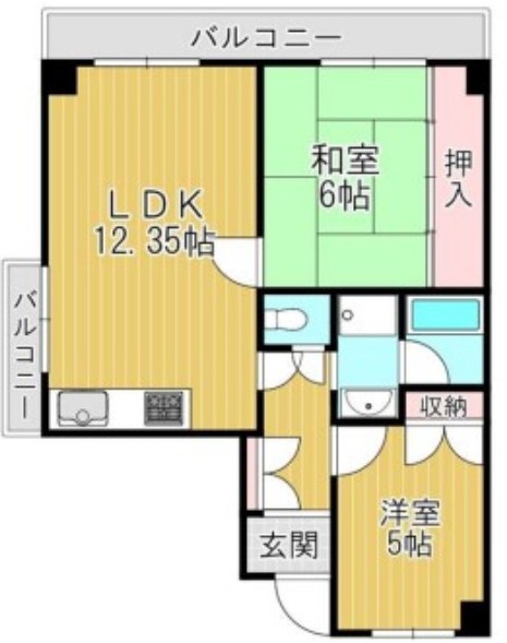 泉北郡忠岡町忠岡中のマンションの間取り