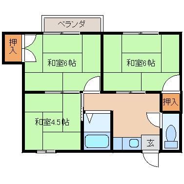 コーポムツミの間取り