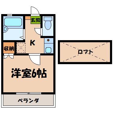 松江市浜乃木のアパートの間取り