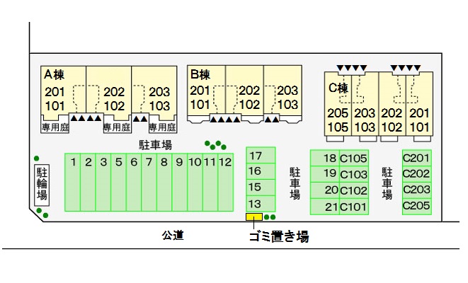 【プロムナード 牛川通 Bの駐車場】