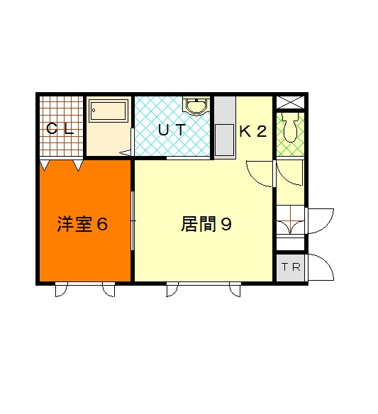 旭川市神楽六条のアパートの間取り