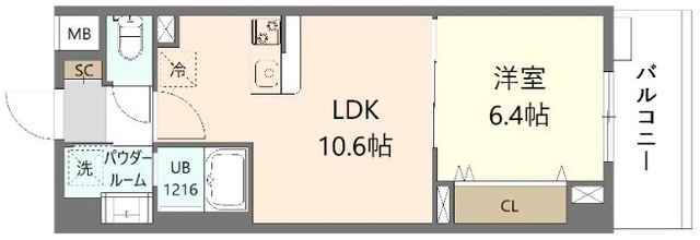 ウエサカ　ステューディオの間取り