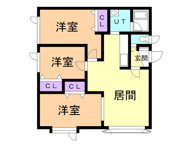 苫小牧市栄町のアパートの間取り