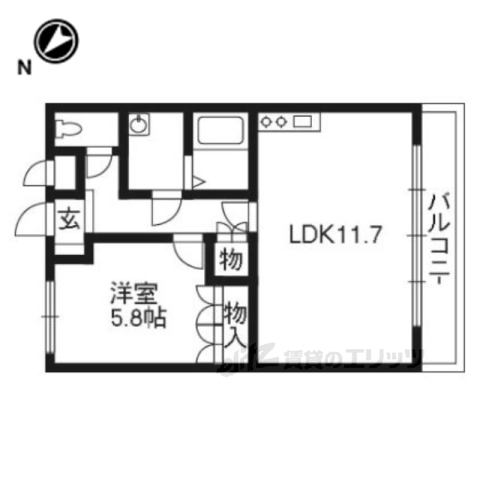 木津川市州見台のアパートの間取り