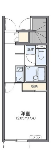 岡山市北区津倉町のアパートの間取り