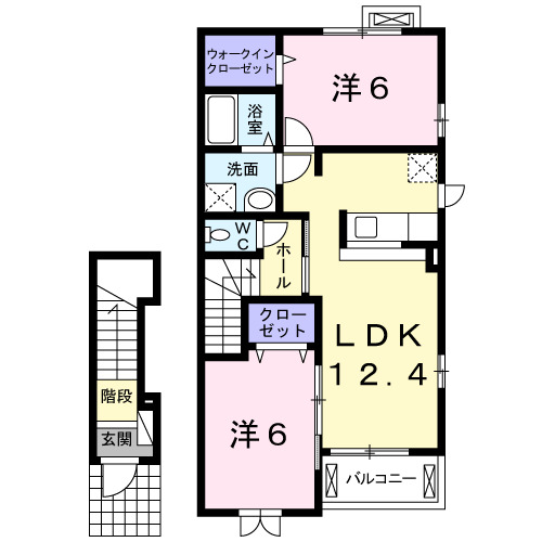 新城市川田のアパートの間取り