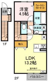 塩尻市大字広丘高出のアパートの間取り