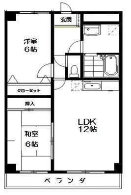 太宰府市朱雀のマンションの間取り