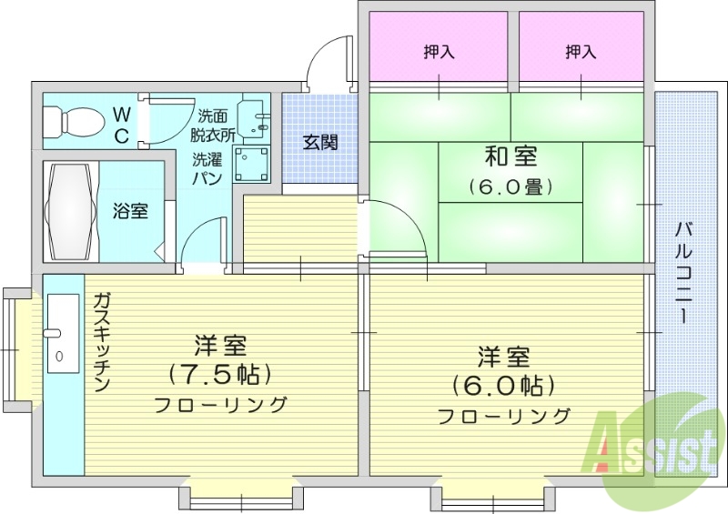 南光台メゾンの間取り