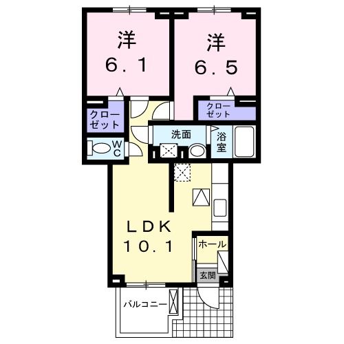 【豊橋市大岩町のアパートの間取り】