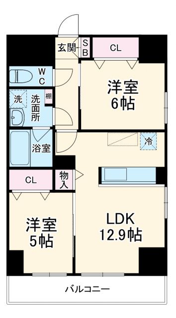 【名古屋市千種区池下のマンションの間取り】