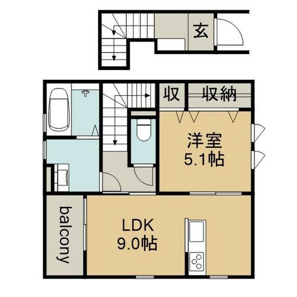 一宮市今伊勢町馬寄のアパートの間取り