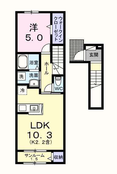 福生市大字福生のアパートの間取り