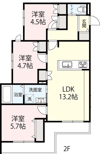 (仮称)長谷２丁目メゾンの間取り