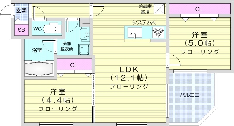 S-RESIDENCE北円山alesiaの間取り