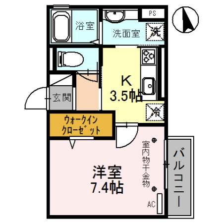 富山市永楽町のアパートの間取り