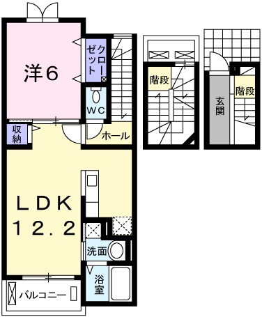 姫路市南条のアパートの間取り