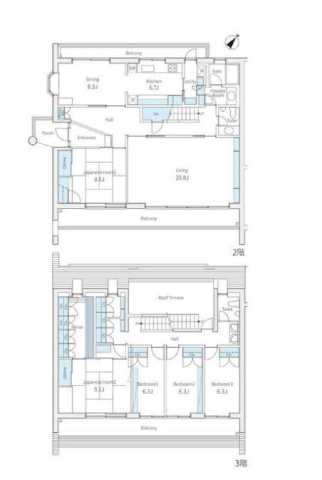 新宿区四谷三栄町のマンションの間取り