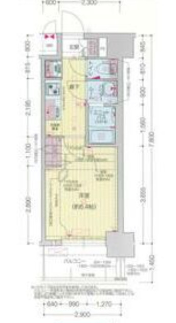 大阪市中央区博労町のマンションの間取り